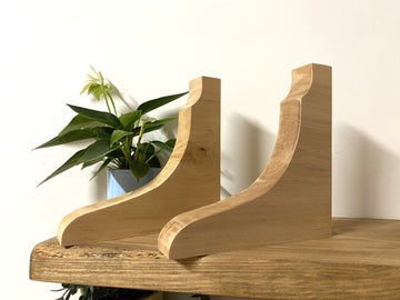 Hardwood Large Shelf Brackets (pair) Ornate Stylish and Traditional Corbels 195mm x 195xx x 35mm