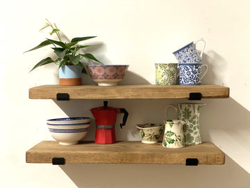 Stunning rustic Shelf made from reclaimed Scaffold Boards, No brackets