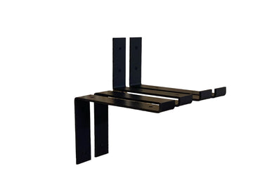 Scaffold Board Up or Down style brackets, Black Coated or Raw Steel for 9" or 22.5cm Shelves (pair)