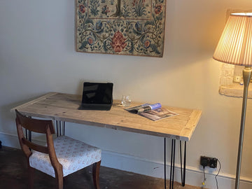 Rustic Desk with Hairpin legs - Handmade from Reclaimed timber