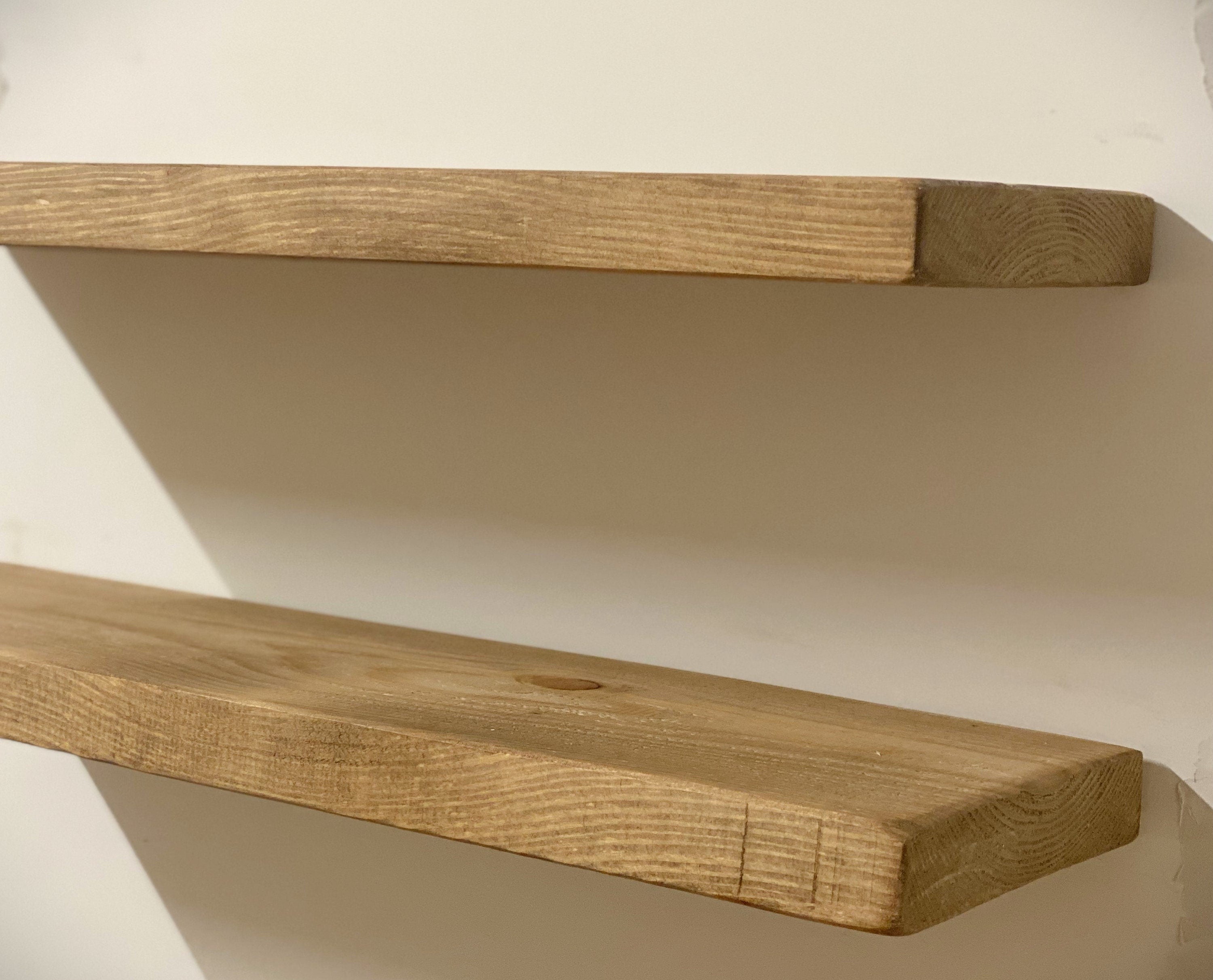 Floating shelves Rustic Shelf made from reclaimed Scaffold Board Shelves for walls, Shelve Books 20cm Deep wall fixings included