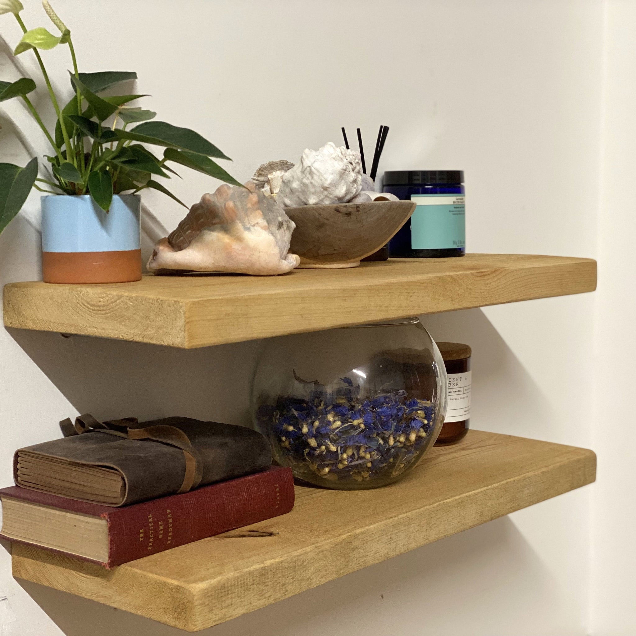 Floating shelves Rustic Shelf made from reclaimed Scaffold Board Shelves for walls, Shelve Books 20cm Deep wall fixings included